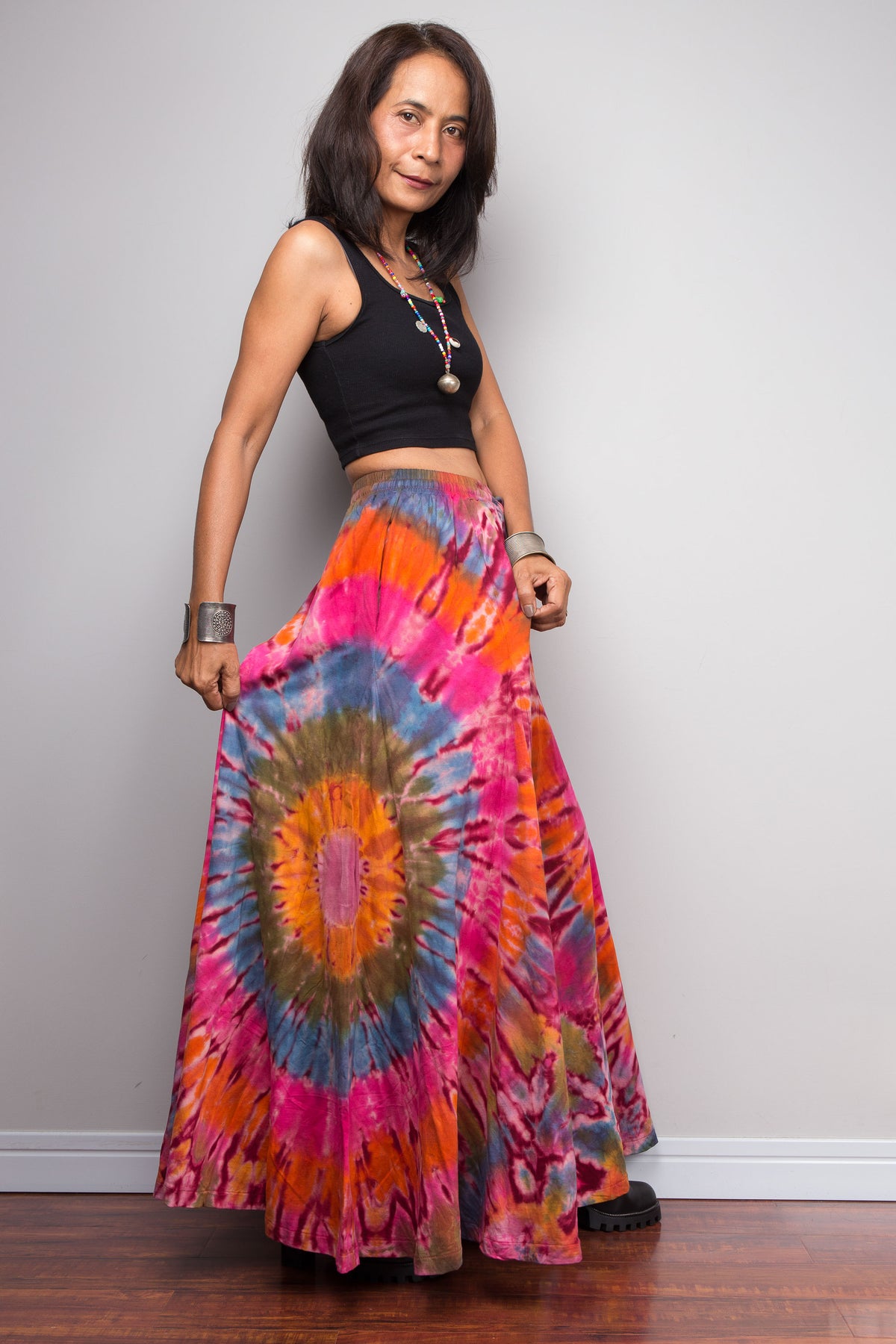 Pink & Orange Tie Dye Wide Leg Palazzo Pants