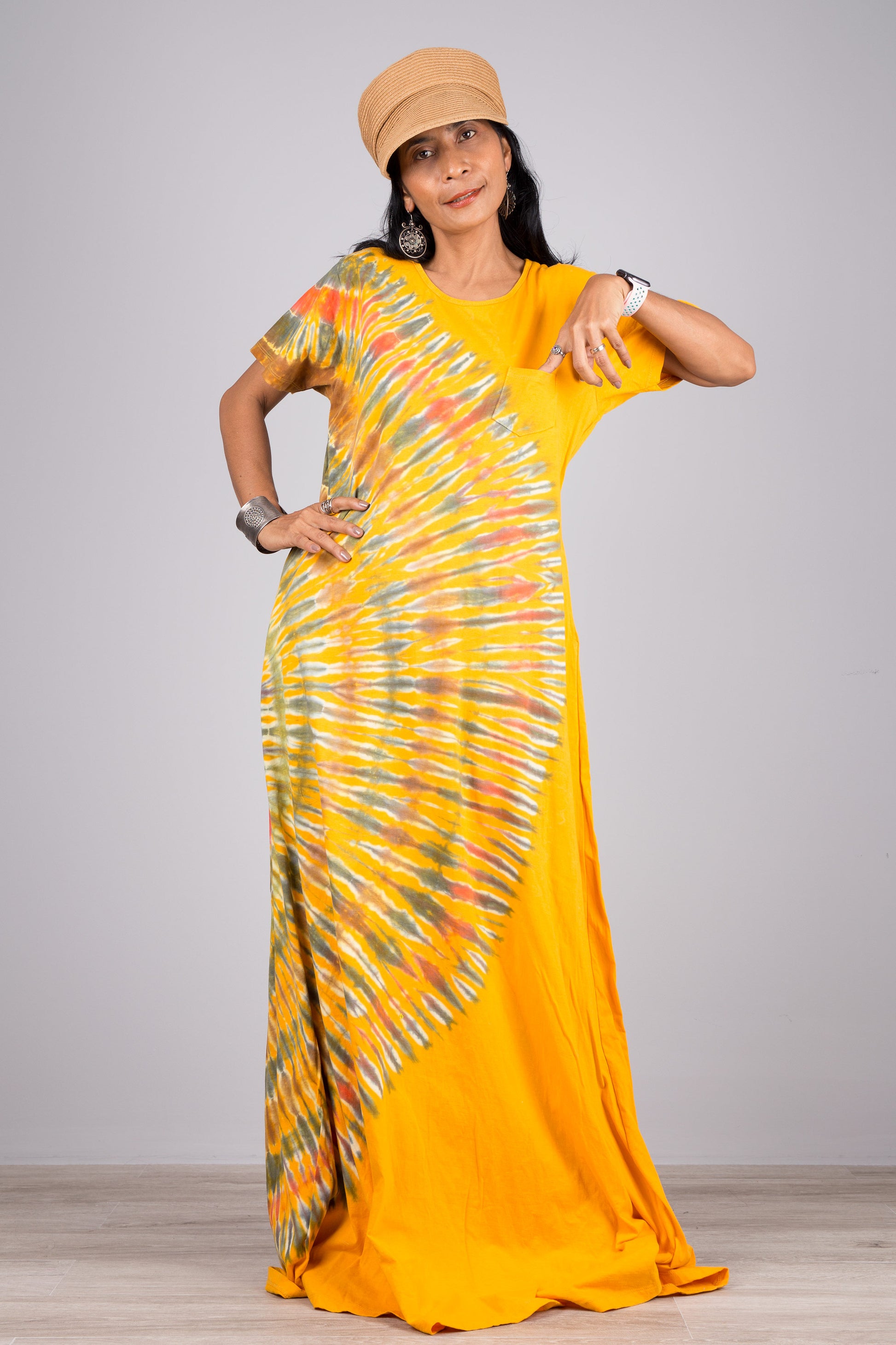 orange and yellow tie dye dress Tie Dye Dress "sunshine Walk",embroidered Boho Dress, Hippie Festival Dress