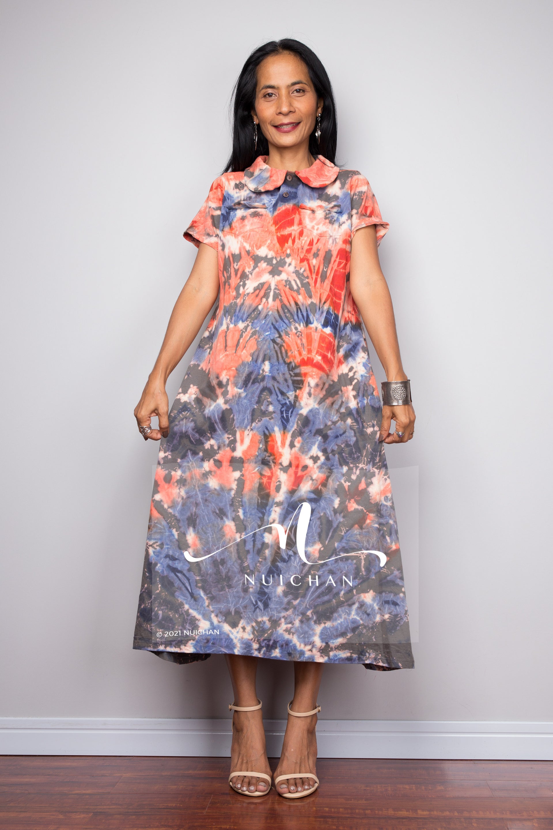 white christmas dresses Thats A Wrap! Dress in Tie-Dye Cotton Poplin Tie-Dye / 14