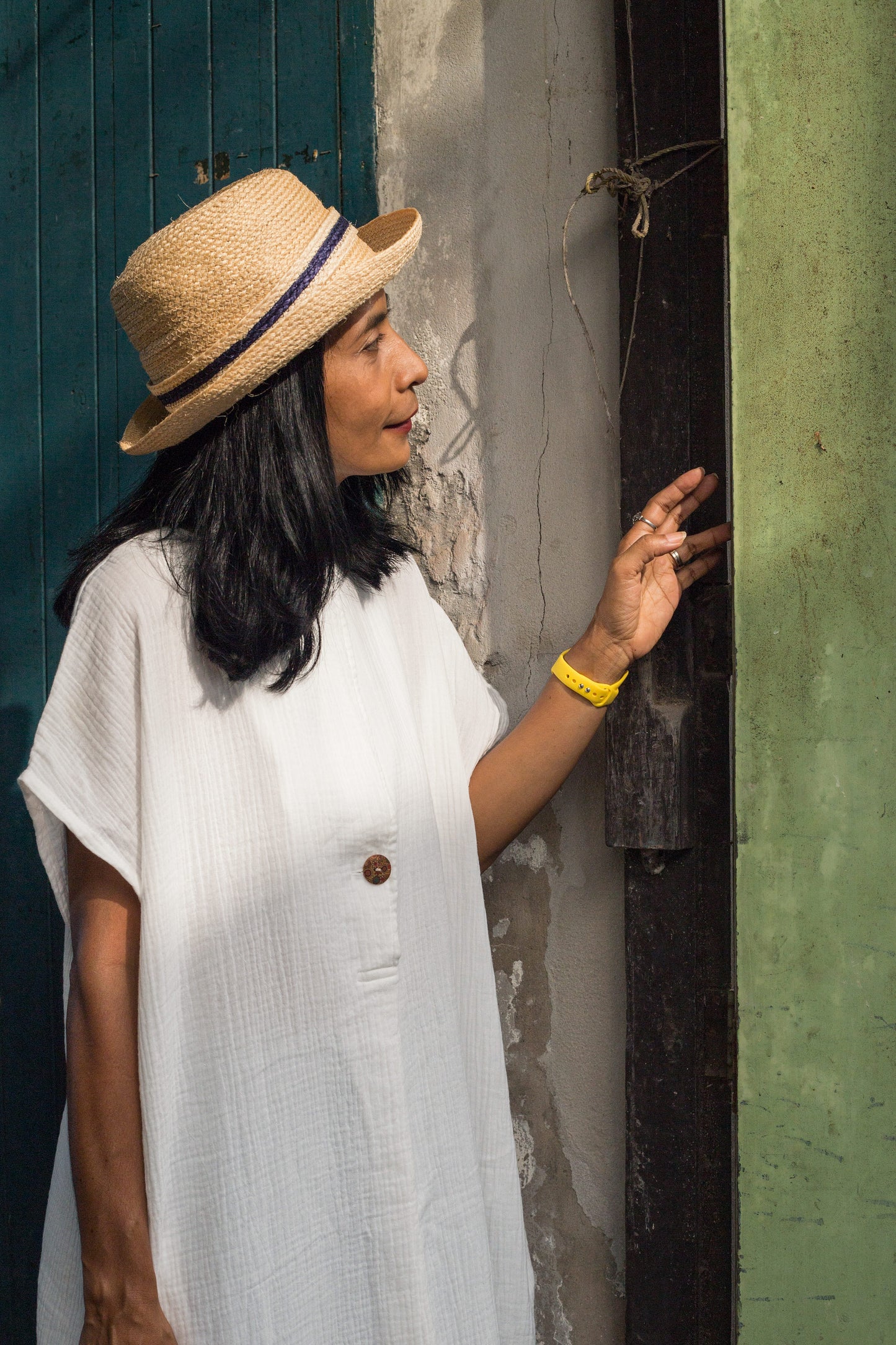 White Cotton Gauze Dress