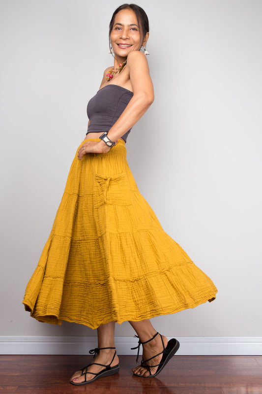 Yellow cotton skirt