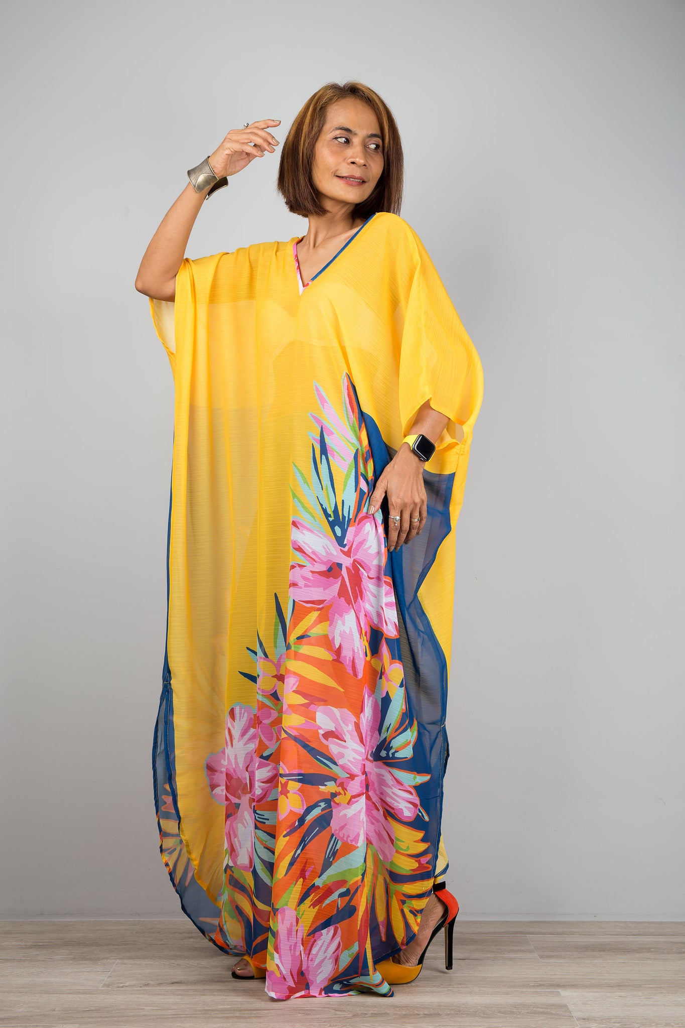Arabian Maxi Long Kaftan Dress with Embroidery – Maxim Creation