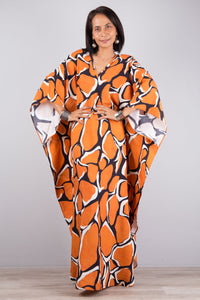 Orange kaftan dress
