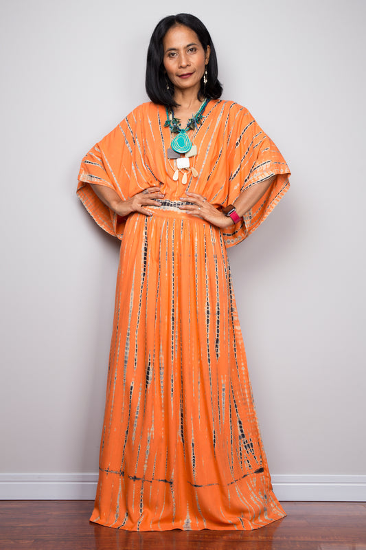 buy Tie dye kimono kaftan dress online.  Nuichan offers vast variety of tie dye dresses