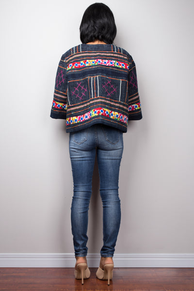 Hmong Jacket blouse, Hill tribe Blouse Top
