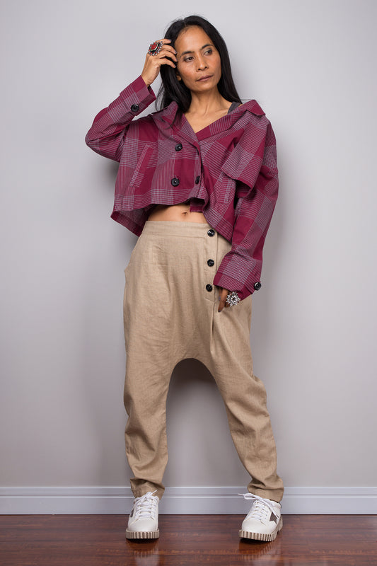 Light brown harem pants with pockets
