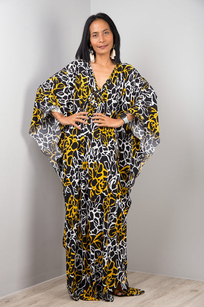 Boho Kaftan Frock Dress, Loose fit maxi dress, Resort kaftan dress