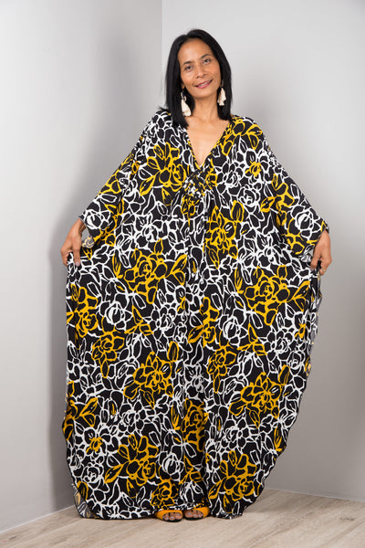 Boho Kaftan Frock Dress, Loose fit maxi dress, Resort kaftan dress
