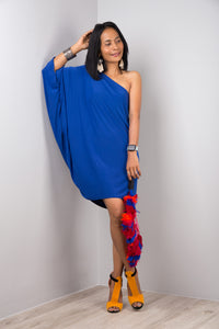 Buy Women Off Shoulder Blue short dress from Nuichan