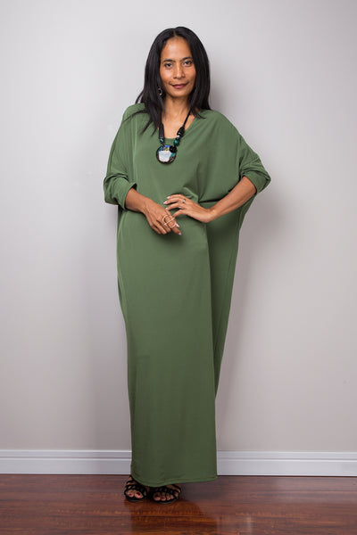 Green Dress, green mid length dress, lounge dress, oversized dress, loose fitting green dress, plus size dress