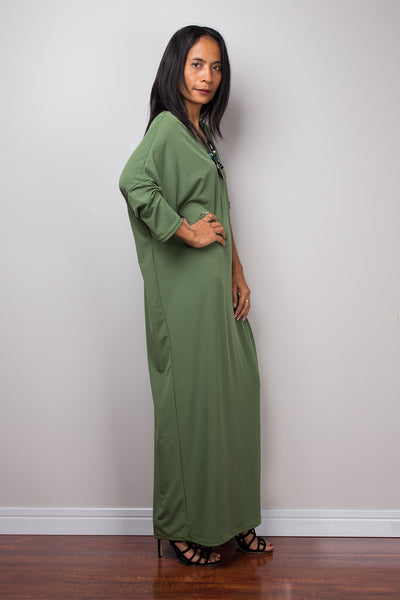 Green Dress, green mid length dress, lounge dress, oversized dress, loose fitting green dress, plus size dress