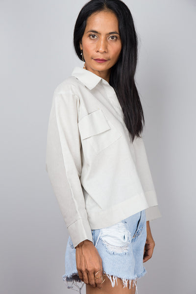 Pullover Blouse Shirt with pockets| Oversized loose fit women's shirt
