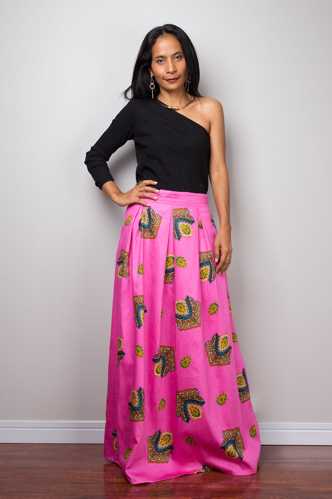 Pink maxi skirt Boho Skirt pink Skirt Maxi Skirt Summer skirt