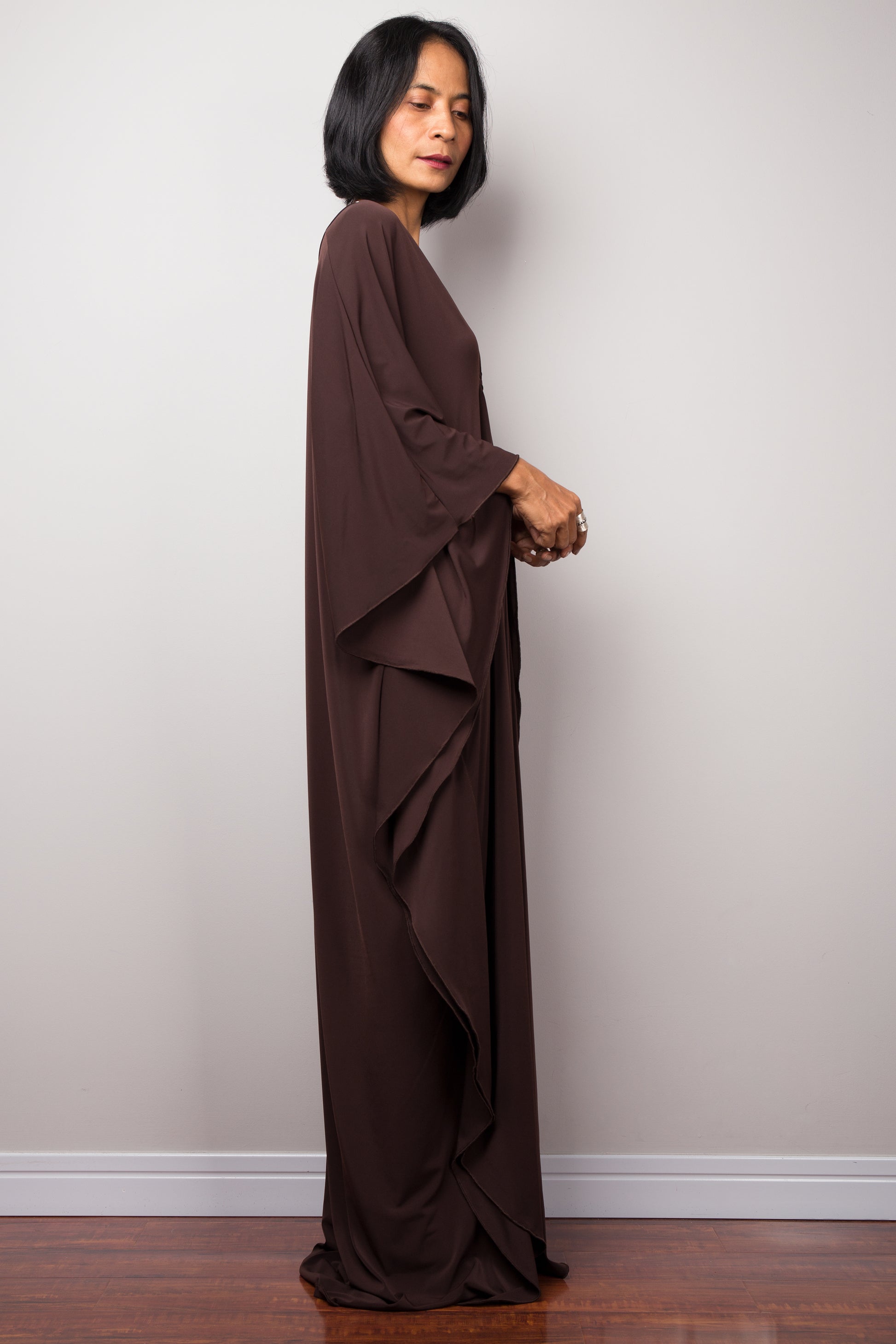 brown kaftan dress Brown Caftan Dress Elegant Boho Kaftan for Petite