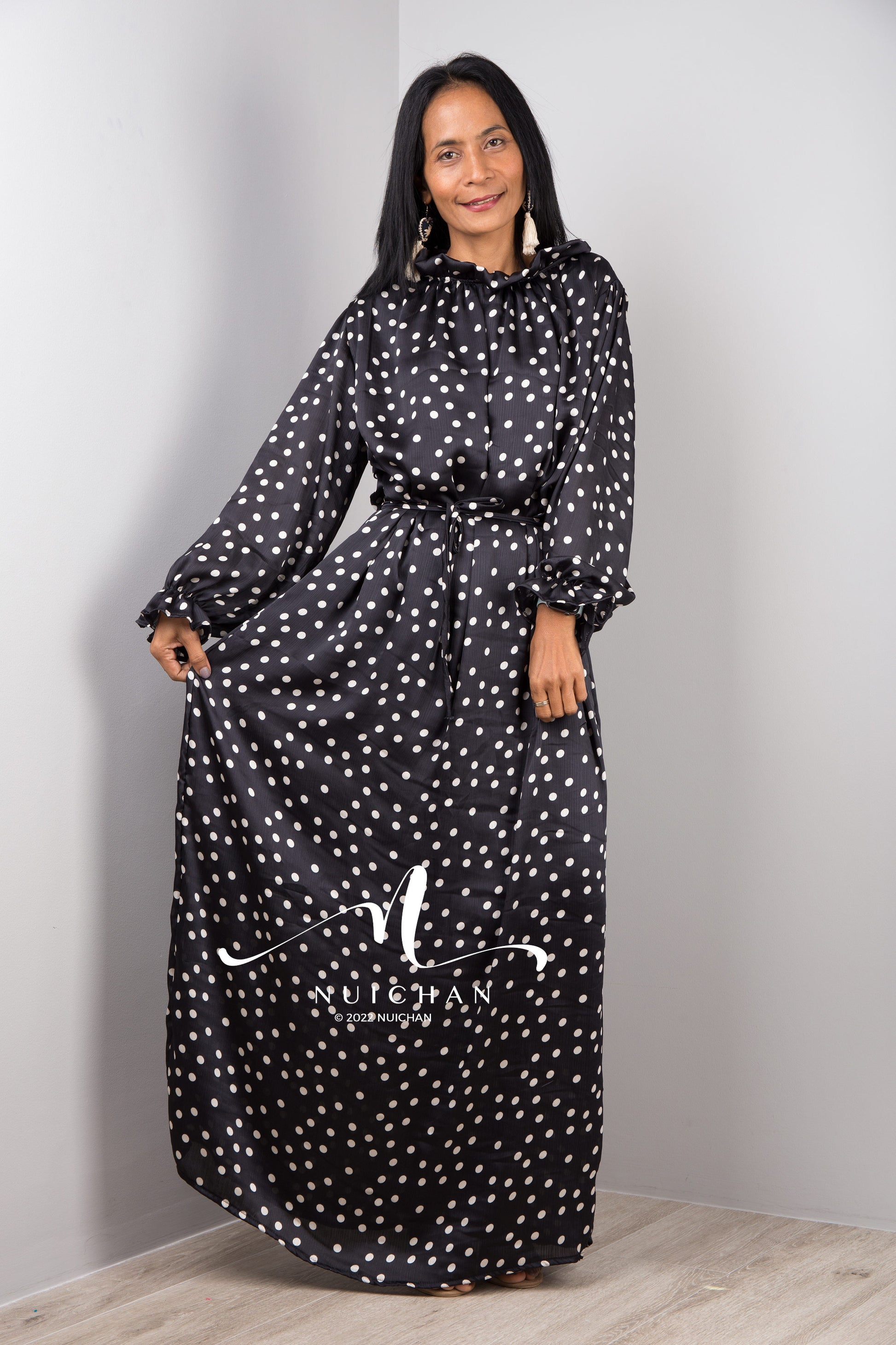 chiffon dress long pattern Watercolor Print Chiffon Maxi Dress