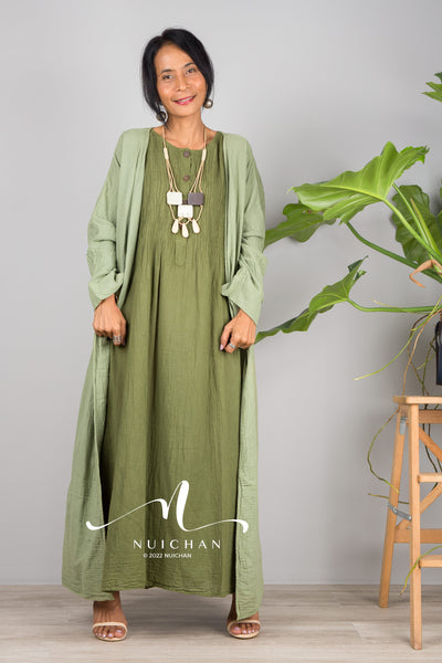 Nuichan women's lightweight cotton open front cardigan