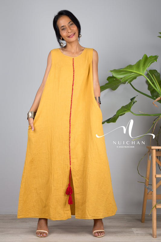 Sleeveless cotton dress