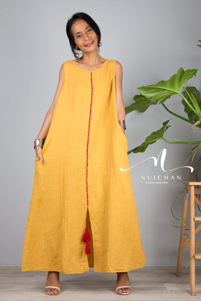 Sleeveless cotton dress