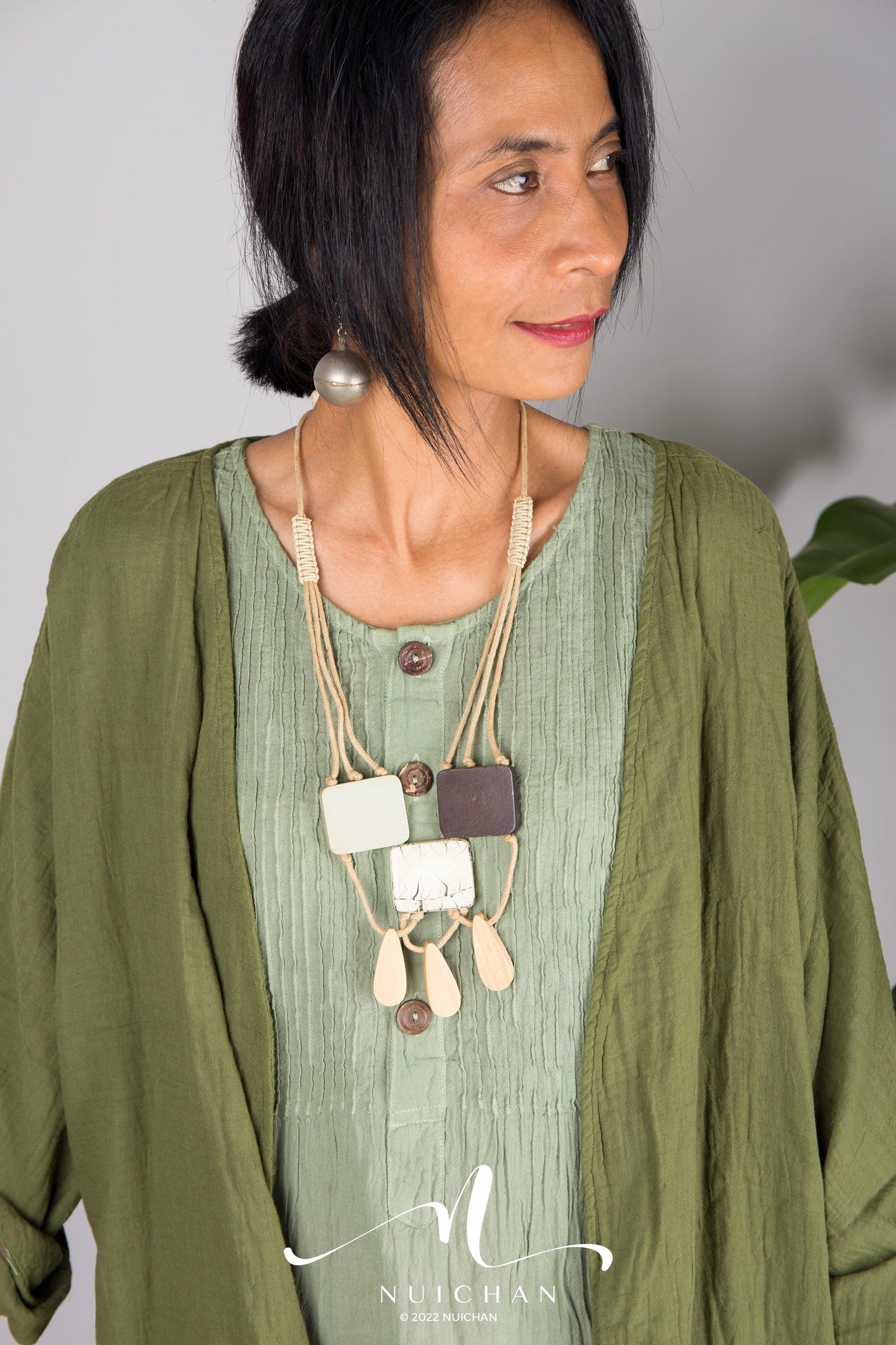 Nuichan women's summer cotton open front cardigan