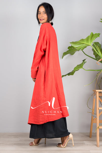 Cotton open front cardigan