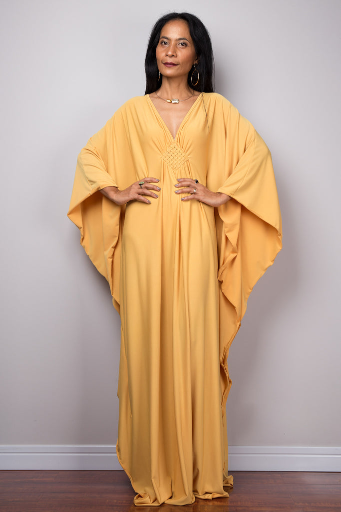 dresses online. Yellow kimono kaftan dress by Nuichan