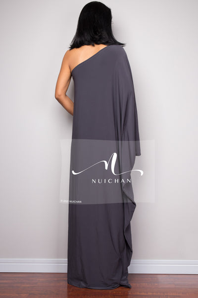Grey one shoulder dress