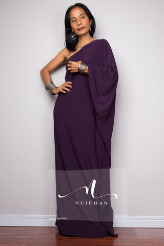 Purple one shoulder dress