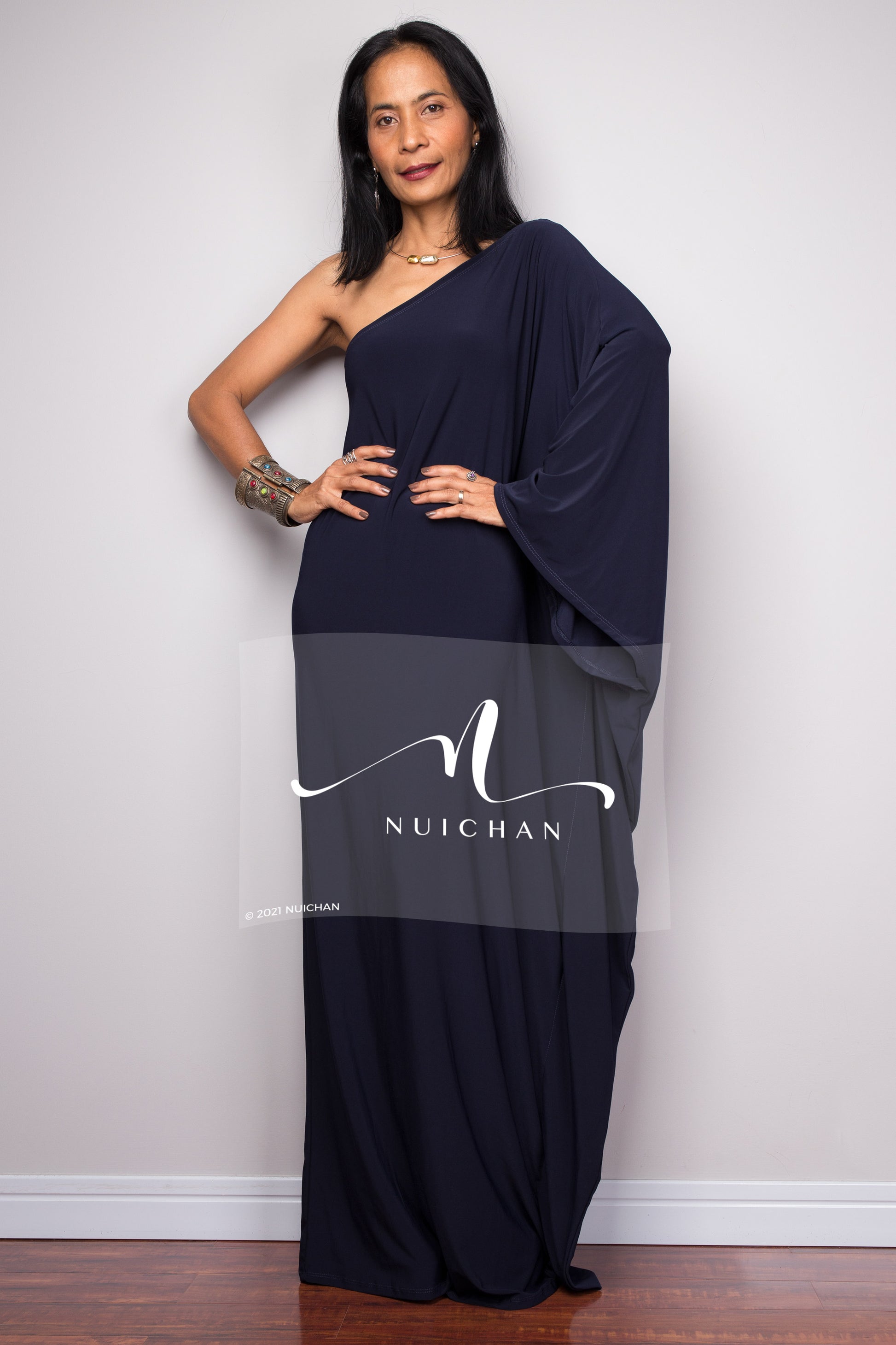One Shoulder Dress. Asymmetric dress styles. Cocktail dress by Nuichan