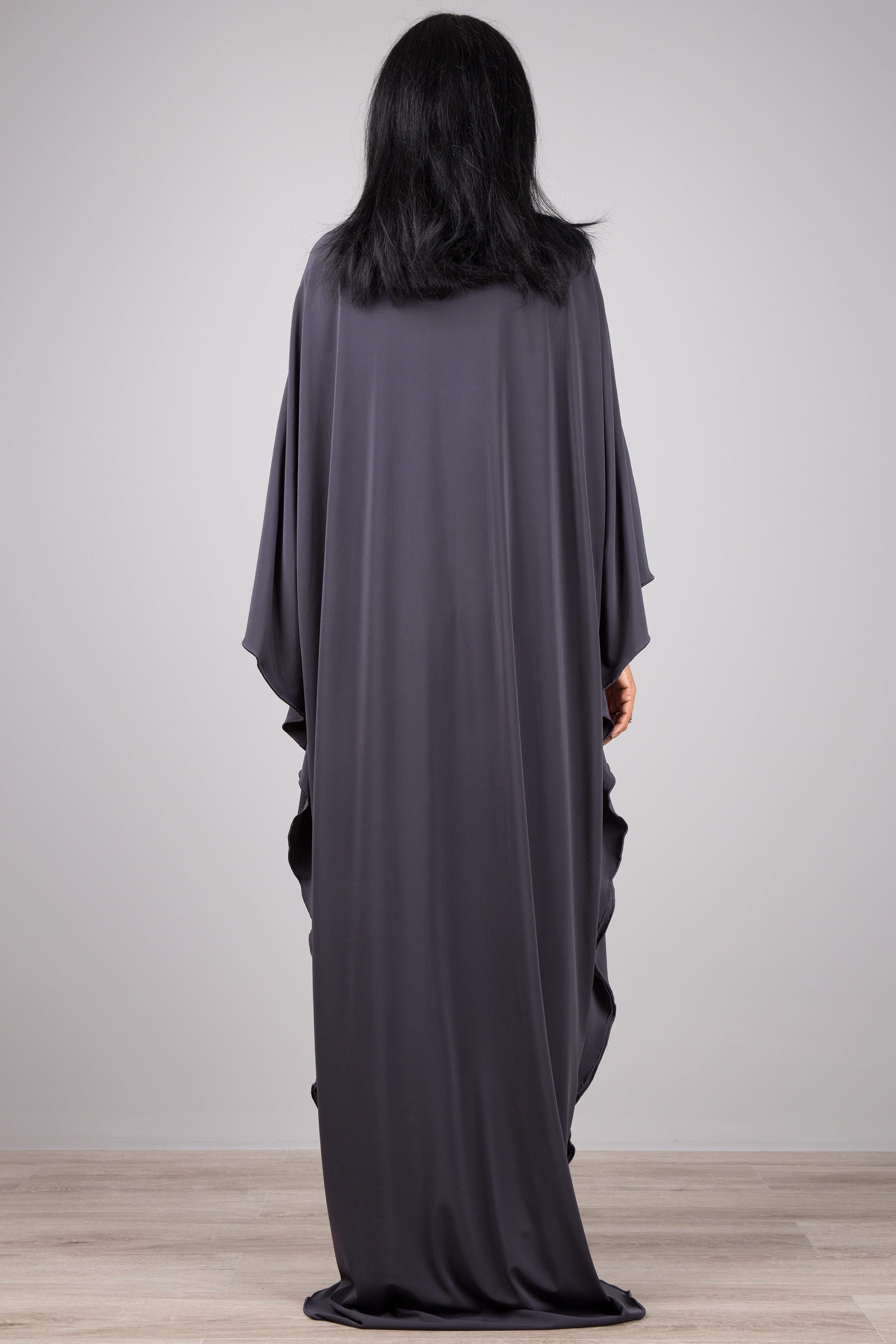 Gray kaftan maxi dress. Buy womens kaftan dress online from Nuichan