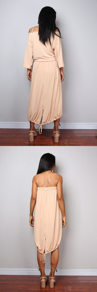 Beige two piece dress, beige skirt and matching top, 2 piece set dress : Street Soul Collection no 2