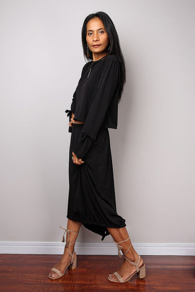 Black Two piece dress, black skirt and matching top, 2 piece set dress : Street Soul Collection no 3
