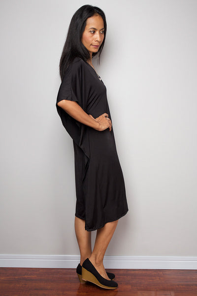 short black dress, one shoulder dress, toga dress by Nuichan