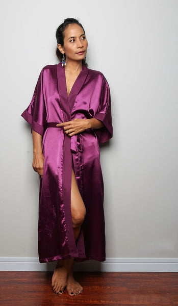 bridesmaid robe, purple robe, wedding robe, spa robe, beach robe by Nuichan