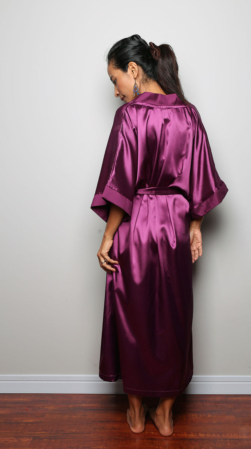 bridesmaid robe, purple robe, wedding robe, spa robe, beach robe by Nuichan