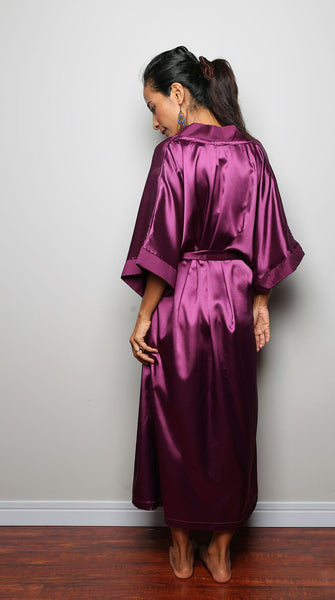 bridesmaid robe, purple robe, wedding robe, spa robe, beach robe by Nuichan