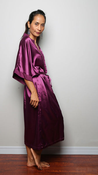 bridesmaid robe, purple robe, wedding robe, spa robe, beach robe by Nuichan
