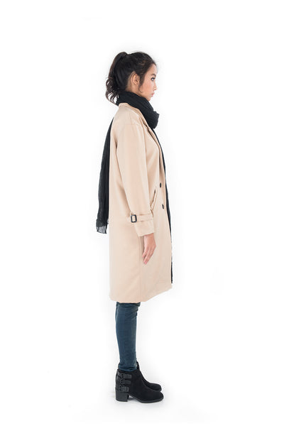 beige coat, trench coat, autumn coat, winter coat, mid length coat, light brown coat by Nuichan