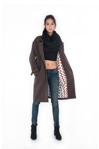 Dark brown trench coat, autumn coat, brown coat, elegant brown winter coat by Nuichan