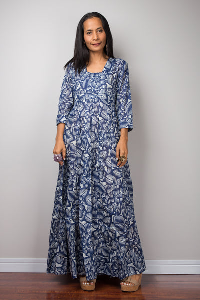 Blue Dress, summer dress, Long Sleeved Dress