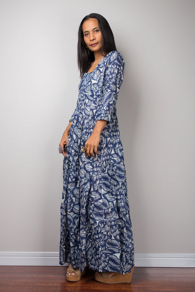 Blue Dress, summer dress, Long Sleeved Dress