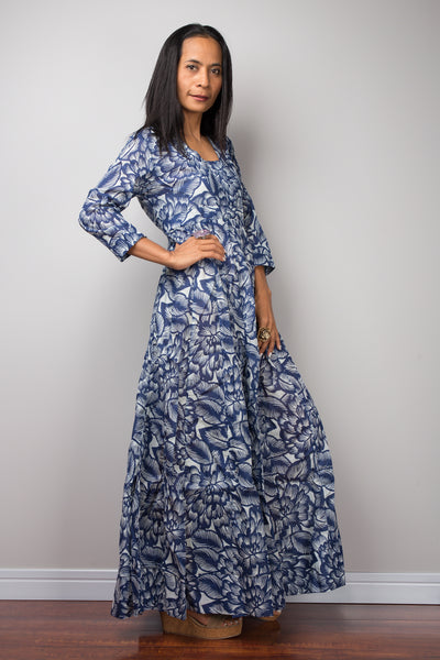 Blue Dress, summer dress, Long Sleeved Dress