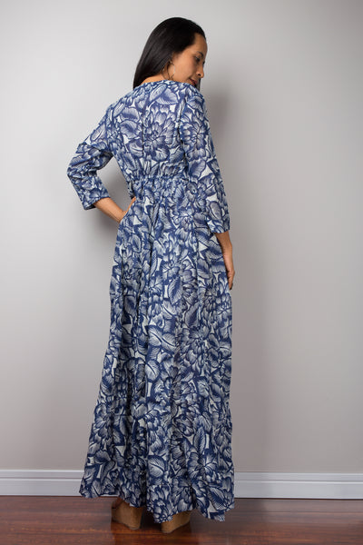 Blue Dress, summer dress, Long Sleeved Dress