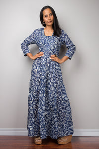 Blue Dress, summer dress, Long Sleeved Dress