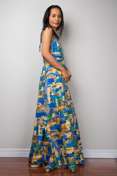 Strap dress, Blue sleeveless dress, Summer Dress