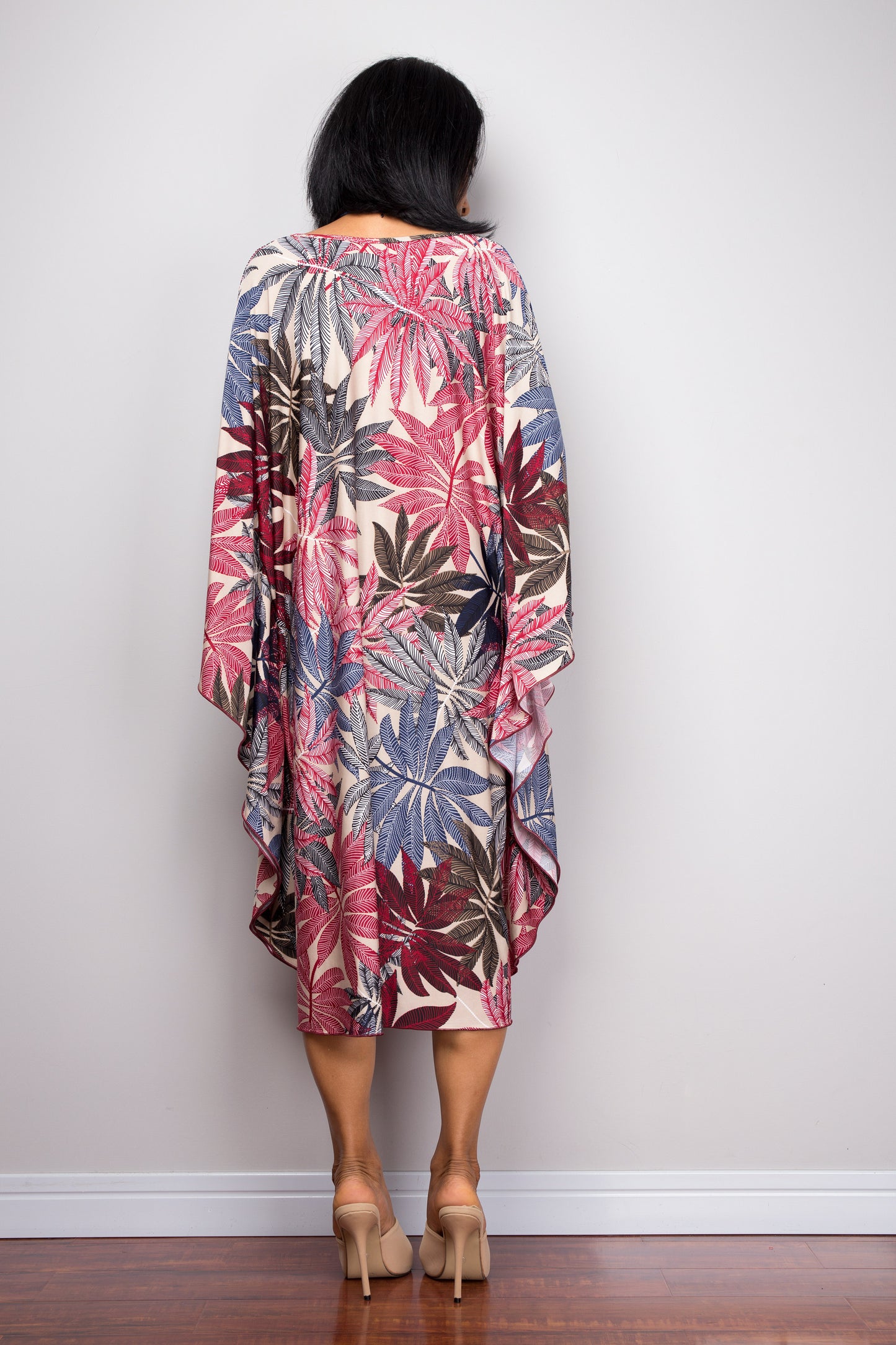Short Floral Kaftan Dress