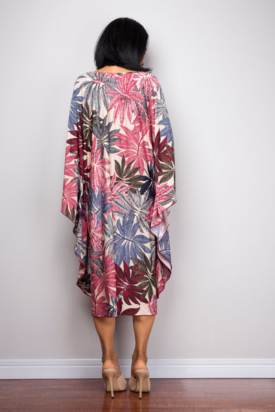 Short Floral Kaftan Dress