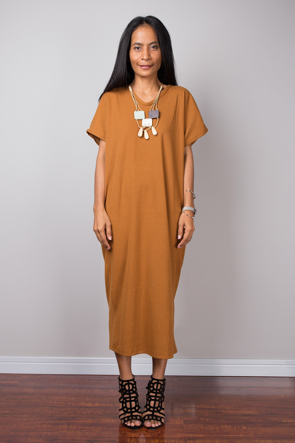 Brown, Loose fit dress