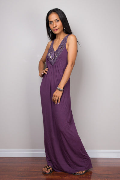 Halter dress, purple dress, backless dress, midi dress, sleeveless dress, long purple dress, open back dress, braided dress
