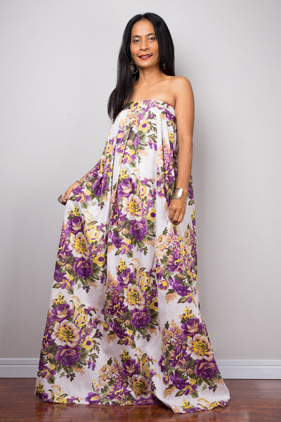 Floral dress, Summer Dress, floral cotton dress, sleeveless maxi dress, maternity dress, sundress, Spring floral dress, tube dress