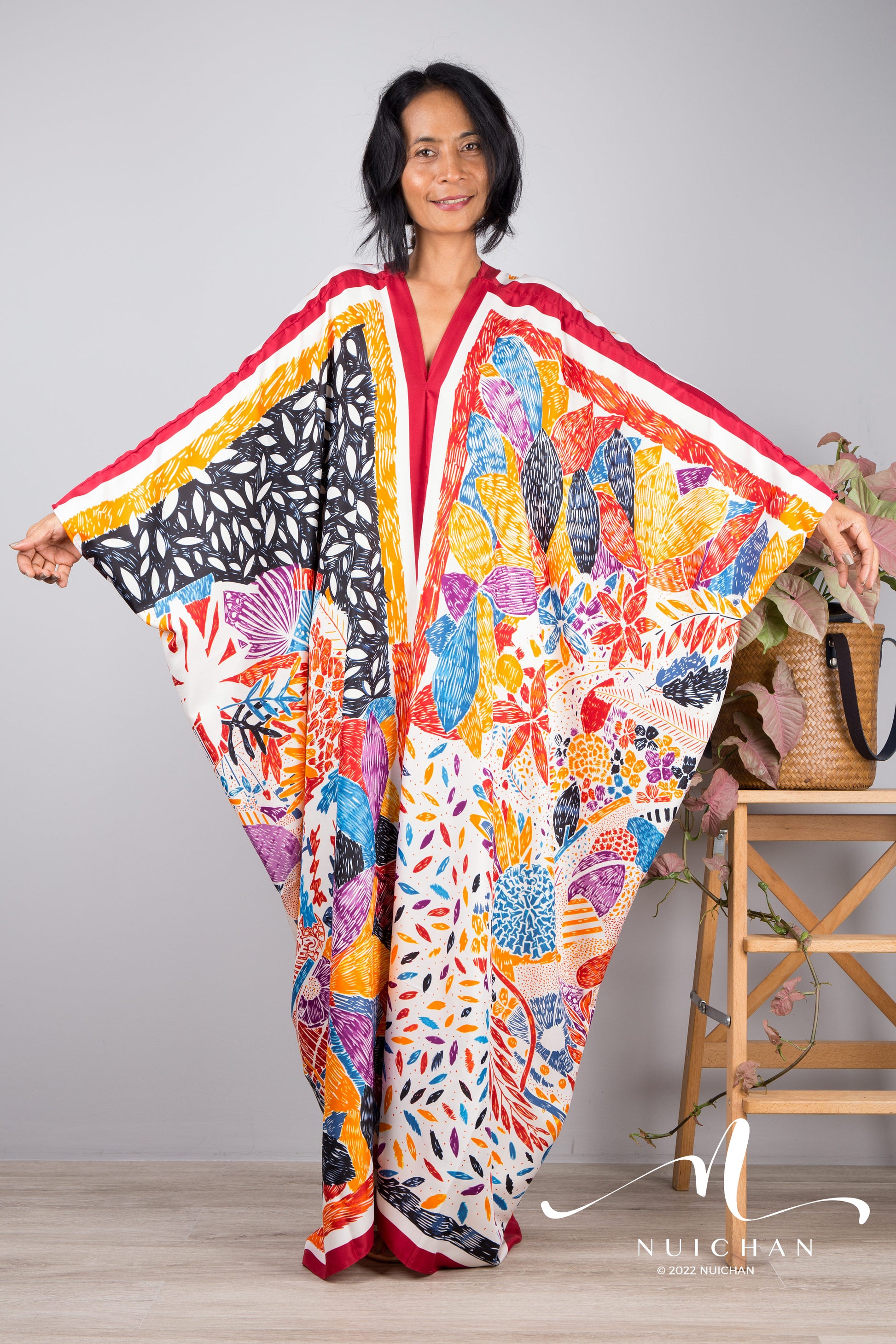 Nuichan women's silk kaftan dress Nuichan women's silk kaftan dress